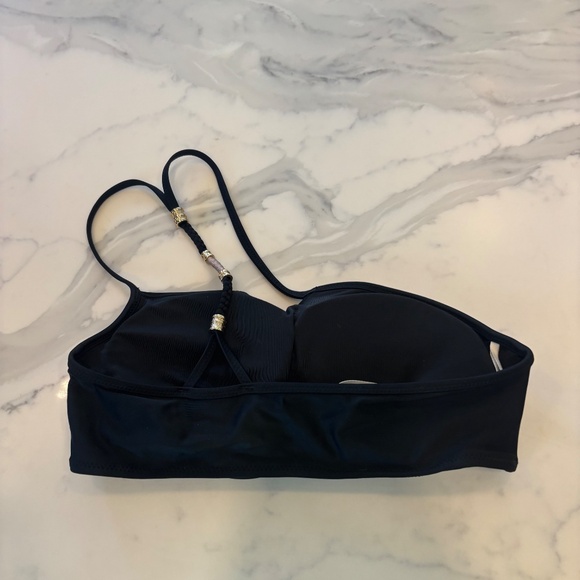 Aerie Black Strappy Bandea with Gold Hardware - Picture 3 of 5